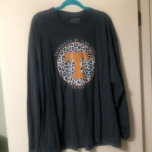 University of Tennessee Leopard T Logo Long Sleeve Tee - Dark Gray & Orange